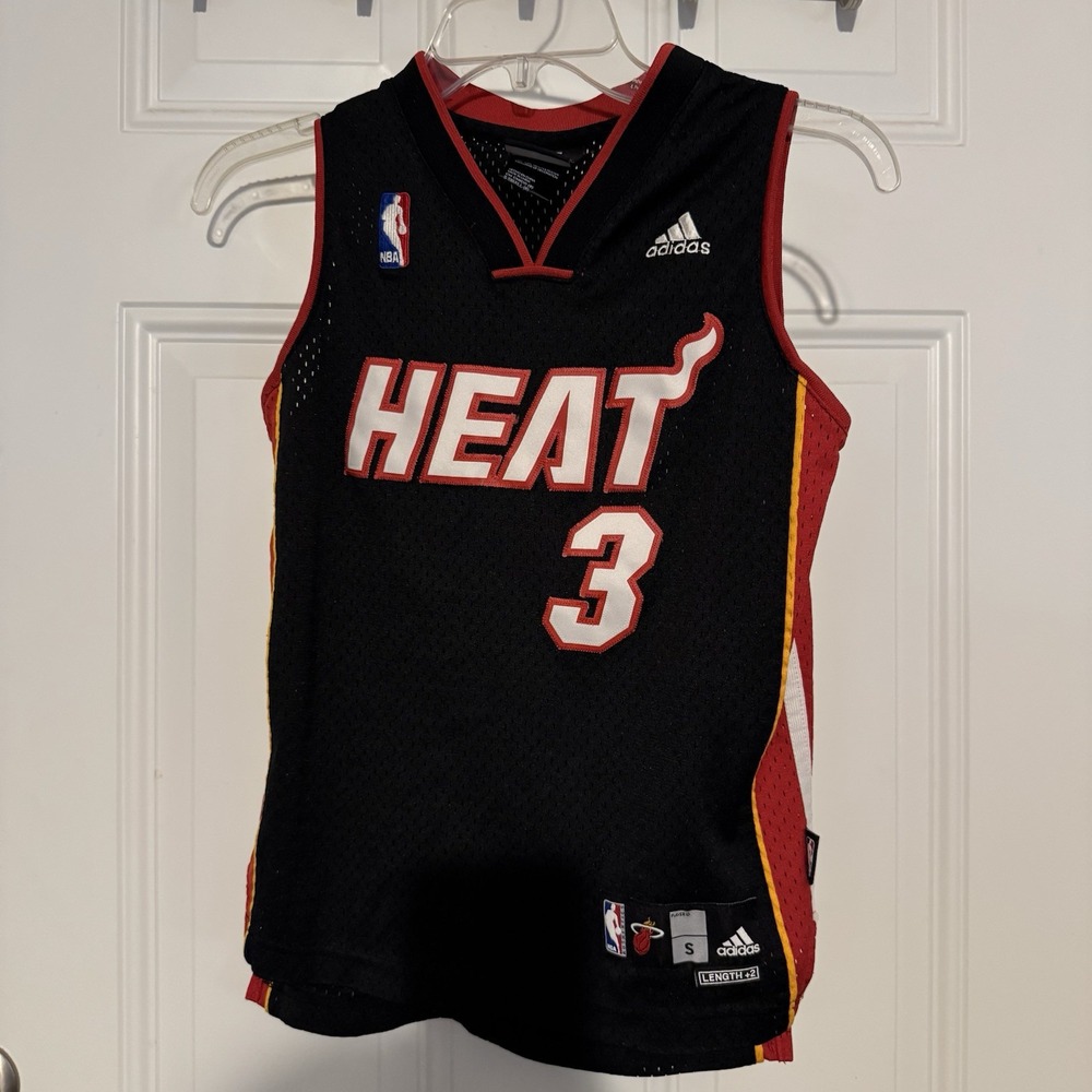 VTG Dwyane Wade Miami Heat NBA Basketball Jersey boy's small size 8 sewn Adidas